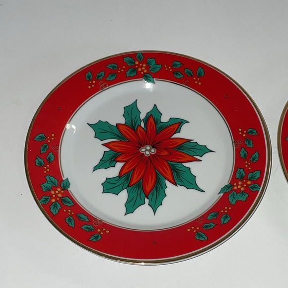 Royal Holiday Salad Dessert Dinnerware Side Plates X2 Royal Heritage Dishes - Picture 2 of 7